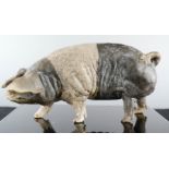 J. Ucback: Nov '96 ceramic model of a pig, studio pottery, signed to the base, 11cm high.