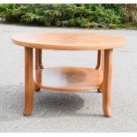 A Nathan coffee table, circular top, in oak.
