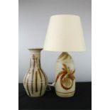 Alex Francon-Smith studio pottery lamp base and vase.