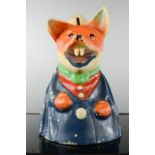 A Basil Brush pottery money box, 1972, Ivon Owen and Peter Firmin embossed to base, 21cm high.