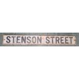 Stenson Street road sign, cast iron.