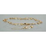 A 9ct gold bracelet with safety chain, 5.4g.