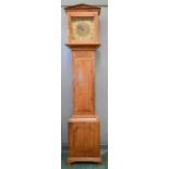 Alun Biggs, Sheffield, oak longcase clock, with brass dial.