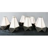 A set of eight Art Deco glass shades.