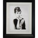 JJ Adams, Portait of Audrey Hepburn Tattoo, limited edition 92/95, no 92, wishbone publishing. 49 by