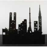 A New York skyline candle holder.