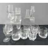 A quantity of glassware, including whisky tumblers.