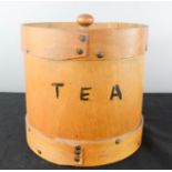 A Treen bentwood tea caddy and cover.