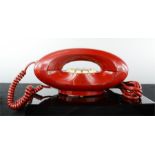 A red Genie phone.