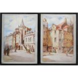 E. Mary Burgess, pair of watercolours, John Knox's House, Edinburgh and Tolbooth Cannongate,