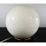 A marble sphere table lamp, 28cm high.