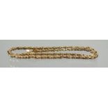 A 9ct gold chain necklace, with fanned quadruple links, 14g.