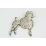 A sterling silver vintage Poodle brooch, signed.