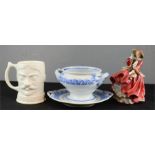 A Royal Doulton Top o The Hill DMHN1834 lady, a Pearlware soup tureen and plate, and Price of