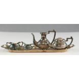 A miniature silver tea service, 2.12toz.