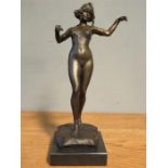 A bronzed female figure, 36cm.