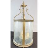 A brass and glass 19th century lantern.