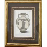A classical style print depicting a Grecian urn. 29 by 20cm.