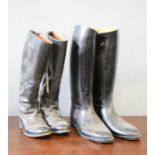 Two pairs of riding boots, Stylo size 10 and Regent size 6½.