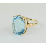 A 9ct gold and Brazillian blue topaz ring, approximately 12cts.