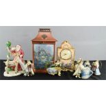 A group of Thomas Kinkade Christmas decorations, and a Painter of Light Lantern.