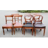 A group of seven various Victorian chairs, some balloon back.