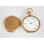 A Waltham gold plated pocket watch.