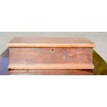 A Victorian pine box containing a greenhart handled tool and a leather arch punch.