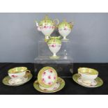 A Noritake part tea service; three cups, three saucers, teapot, sugar bowl and cover, milk jug.