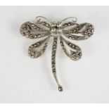 A silver and marcasite dragonfly