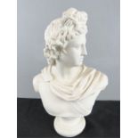 A classical plasterwork bust, 34cm high.