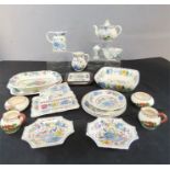 A quantity of Masons china, to include tea pot, dishes, plates etc.