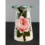 A Wemyss vase, with flared crimped rim, impressed to the base, 14cm high