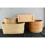 A group of wicker baskets.