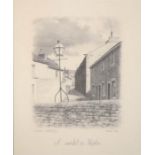 Duncan Armstrong, A Snicket in Skipton, Padiham 1980, original pencil on paper, 13 by 10cm.