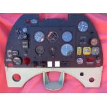 An RAF Spitfire pilots instrument panel, hand made from WWII Air Ministry drawings, complete with