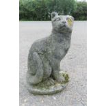 A stone garden cat.