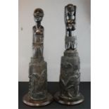 A pair of early 20th century African totem figures.