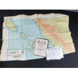 A WWII RAF silk escape map.