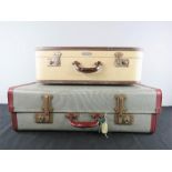 Two vintage suitcases; Foxcroft luggage 65 by 40cm, with key, the other 'Airport' lightweight