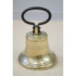 An 18th century brass and iron school bell.