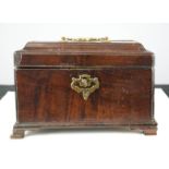 A 19th century walnunt jewellery box with secret slide to the back, and an interior shelf, velvet