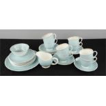 A Susie Cooper tea set, to include sandwich plate, sugar bowl, milk jug, ten tea plates, and ten