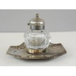 A silver inkwell, London 1888, 8.43toz.