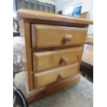 A miniature pine chest of drawers / jewellery box.