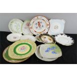 A quantity of plates to include three Swansea 1820 plates, Minton dish, and other factories.