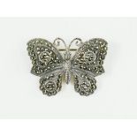 A silver and marcasite butterfly, 9.5g.