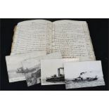 An antique diary dated 1896-1913, daily life of a gentleman together with black and white