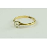 An 18ct gold and diamond solitaire ring, 2.2g.