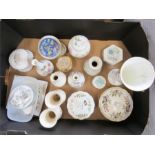 A group of ceramics including Ainsley trinket boxes, bud vases etc.